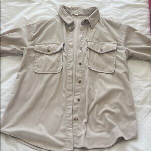 Eden & Olivia Taupe Corduroy Shirt